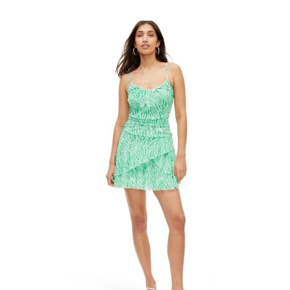 DVF for Target - Strappy Mesh Sea Twig Green Mini Dress